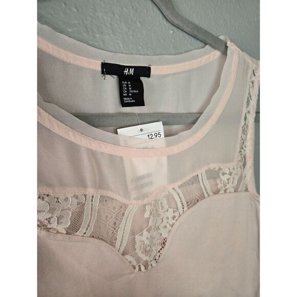 H&M Women's NWT Pink Sleeveless Top Size Medium - Picture 4 of 4